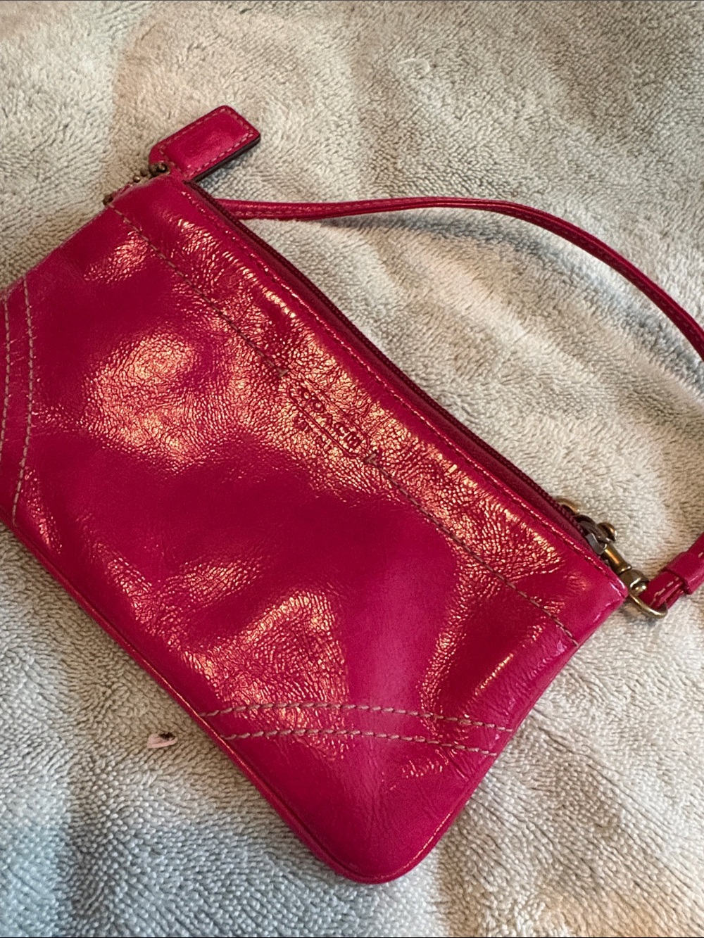 Coach Women's Pink Leather Wristlet Bag - Picture 5 of 6
